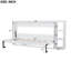 Lit simple blanc avec armoire à étagères avec bibliothèque - option de rangement stable et stable-295652960
