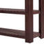 Élégante console en U pour le salon, 4 tiroirs et 2 tablettes, esthétique minimaliste rétro et bois de pin, petite entrée de rangement avec look, guide d'installation facile