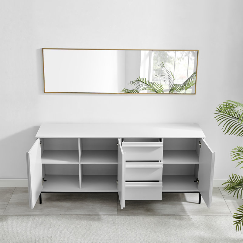 Skit Living Room Sideboard - Sleek Scandi Design Cabinet and Drawer Storage, White