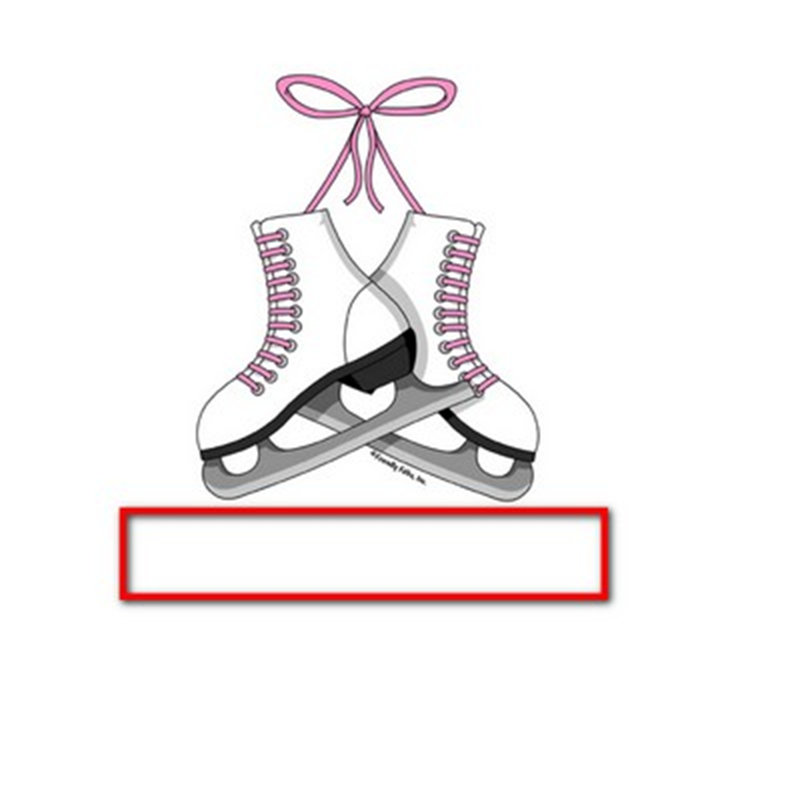Patins à glace personnalisés - Cadre de boule à neige pour femme, H 2,5 po x l 3,75 po x P 1 po, Oui