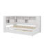 Lit de jour simple en bois multifonctionnel avec tablettes, stations de charge USB et lit gigogne extensible-1091049071
