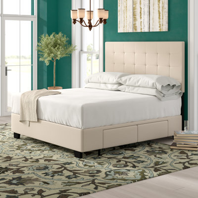 Lit plateforme tapissier avec rangement Kacy-Leigh