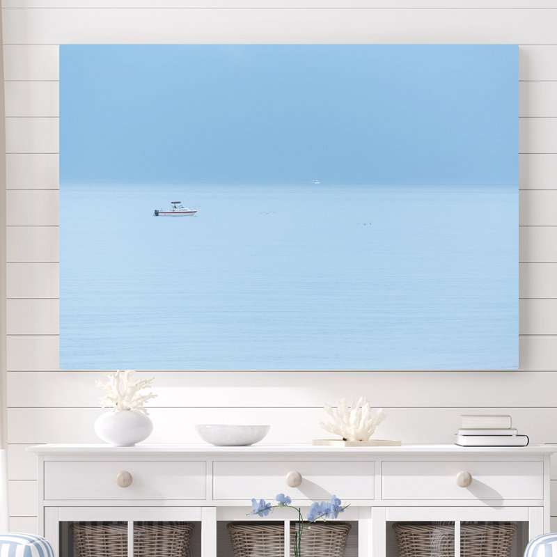 «Klag Cool & Misty Ocean Blue», reproduction d'art sur toile tendue, H 26 po x l 50 po x P 1,5 po
