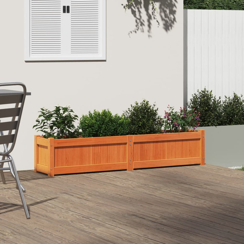Bringier Garden Planter, Brown Pine, 2, 31cm H x 180cm W x 31cm D