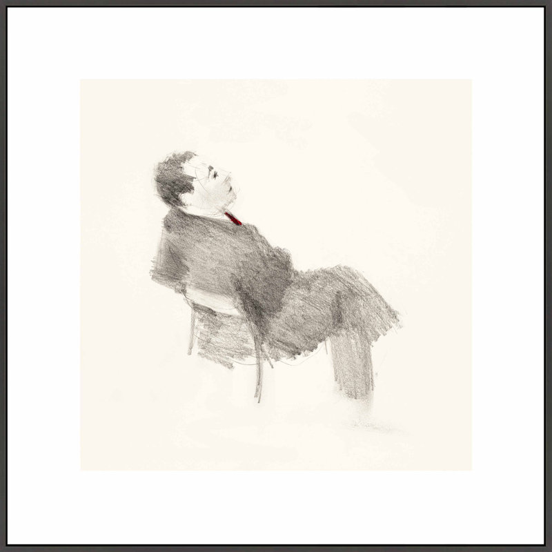 Reclining by Simon Schneiderman - Framed Wall Art, Black Framed Canvas, 30" H x 30" W