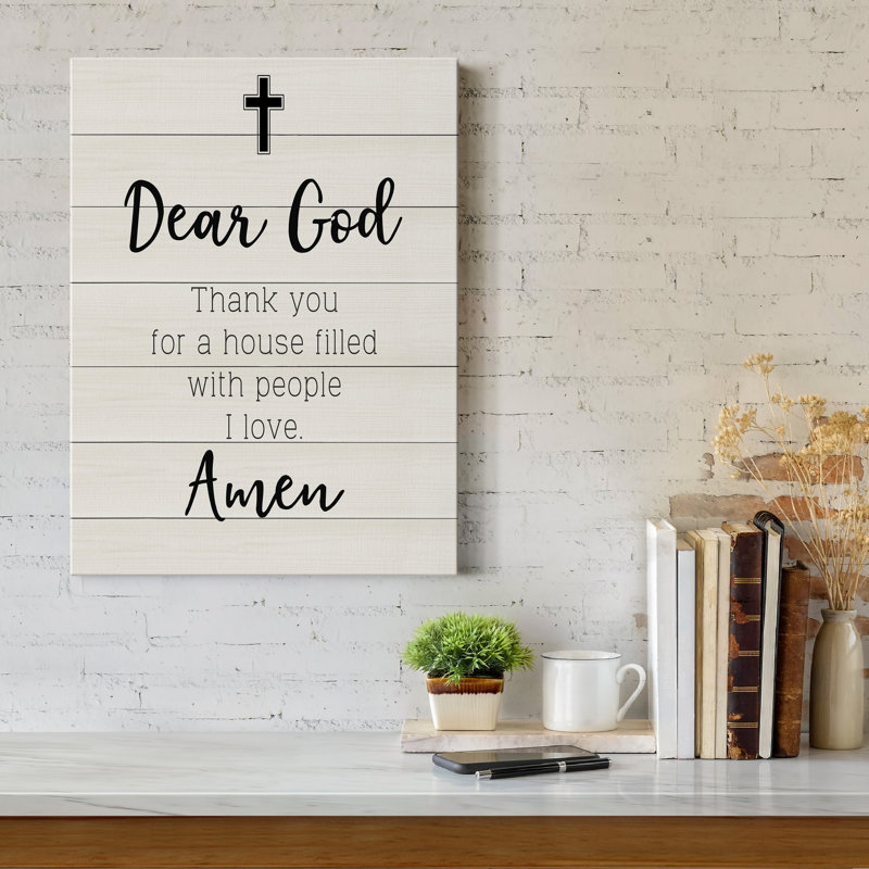 Dear God - reproduction d'art sur toile tendue, H 12 po x l 8 po