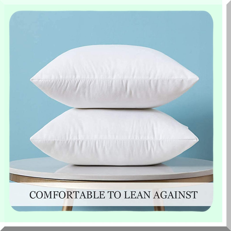 Premium Square Pillow Inserts - Set of 2 | Decorative Cushion Stuffer for Bed, Couch, Sofa |Throw Pillow Form