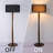 61" Walnut Floor Lamp with 19.7" Large Fabric Drum Shade, Solid Wood Standing Lamp for Living Room, Bedroom, Office & Corner, UL Listed, Bulb Not Included-1866984615