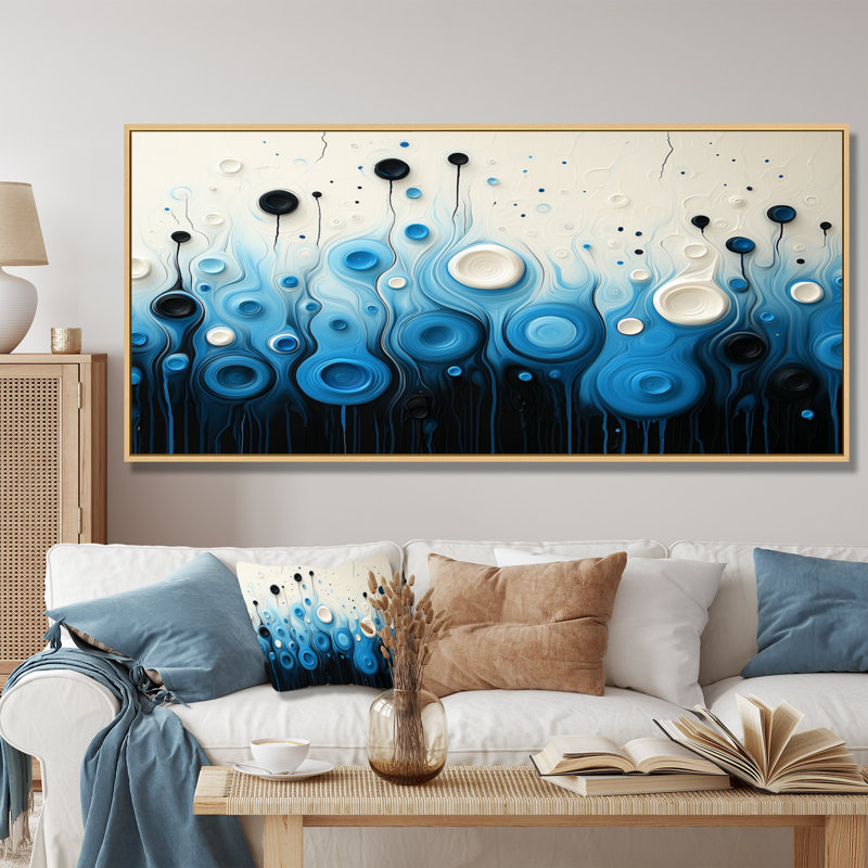 Peinture Whisnant, H 28 po x l 60 po, Floater Framed, Doré