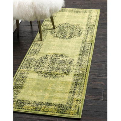 Tapis oriental vert / noir Yareli