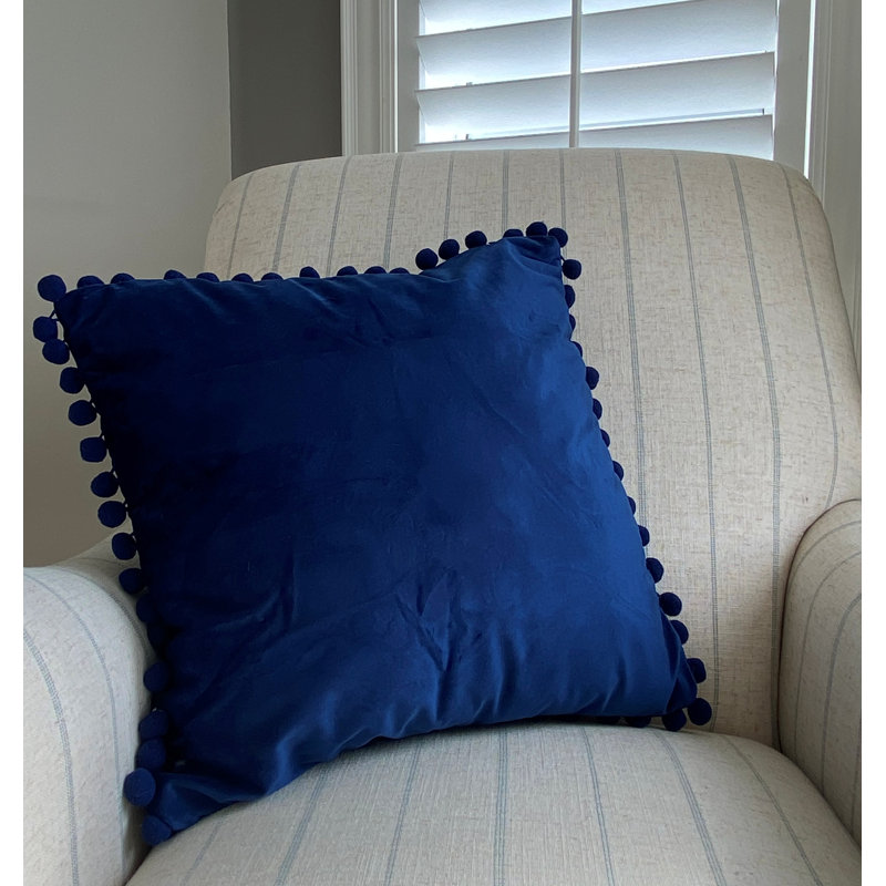  Coussin Pom Pom, Bleu