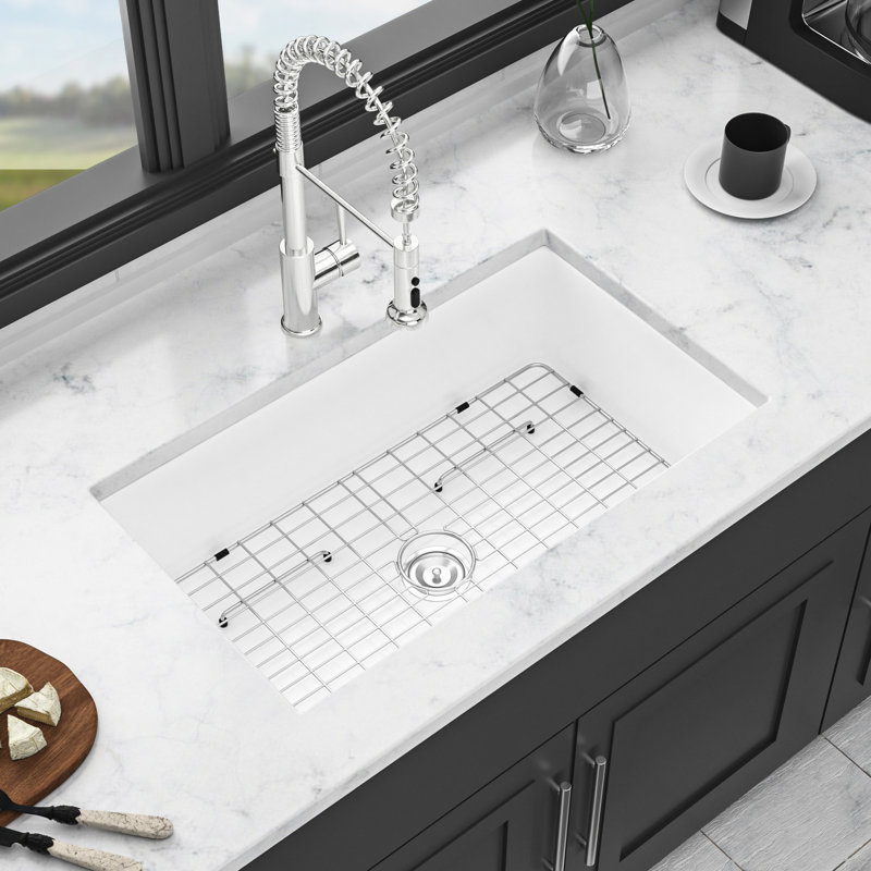 32" Rectangular Ceramic Washbasin - Stain White For Kitchen Basin White, To Damage And Discoloration