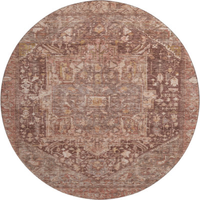 Premium Machine Washable Larock AMF1240 Medallion Rug