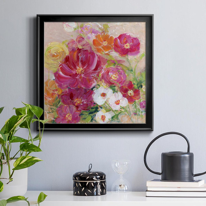 Sun Dancing - Peinture sur toile encadrée, H 26,5 po x l 26,5 po x P 1,5 po, Noir