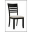 Ensemble de salle à manger 6 pièces contemporain avec table rectangulaire, finition bicolore, base en bois, chaises à dossier en échelle et banc en noir et gris