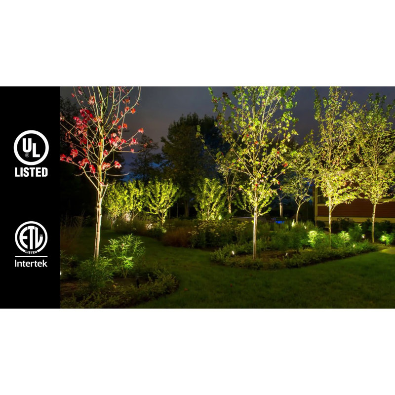 Adjustable Black Aluminum LED Landscape Spotlights, Pack of 6