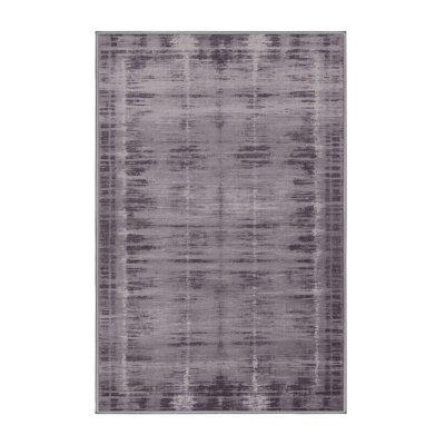 Machine Washable Abstract Pink Area Rug