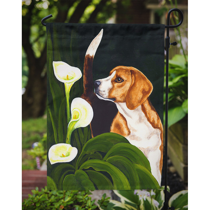 Drapeau de jardin 2 côtés beagle lillies, H 15 po x l 11 po