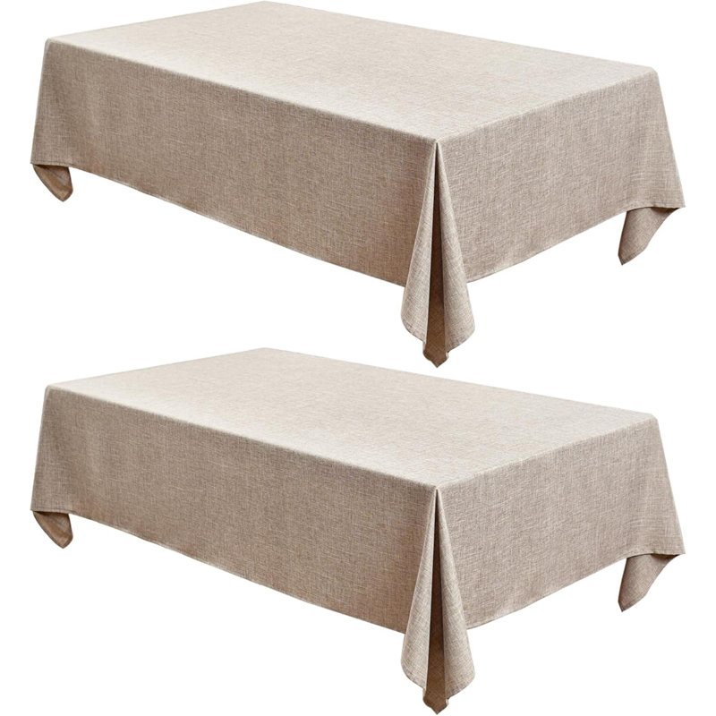 Square Linen Tablecloths 2 Pack, Linen Textured Fabric Table Clothes Card  Table, Rustic Table Covers For Kitchen Dining, Party, Farmhouse