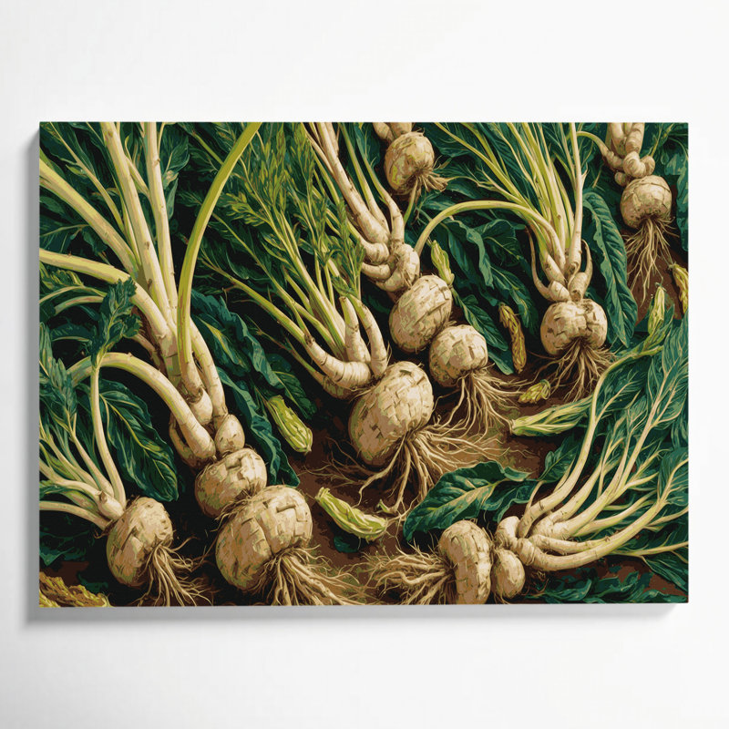 Légumes, art mural sur toile vert Arracacha, H 8 po x l 10 po