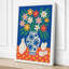 Flowers and Vessels Mid-Century 1 Piece Wrapped Canvas Wall Art-1439509867-1439509864