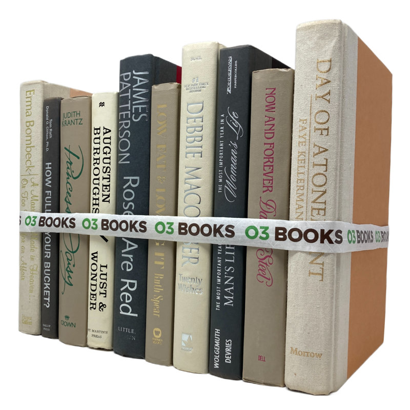 Livres décoratifs Neutre sable, brun clair, beige et gris clair