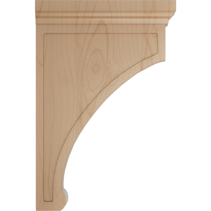 2 1/2"W x 8"D x 12"H Extra Large Gomez Wood Bracket, Alder (4-Pack), Alder, 12" H x 2.5" W x 8" D