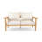 Javion Outdoor Acacia Wood Loveseat With Removable Cushions