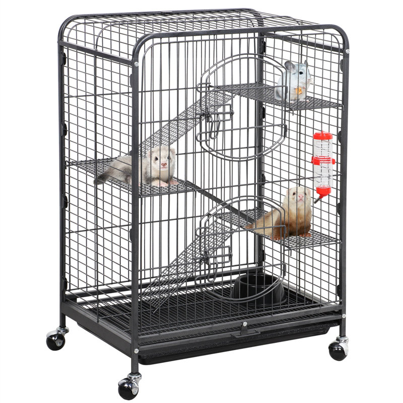 Weather Resistant Small Animal Cage, 93.50cm H x 64cm W x 43.50cm D, Hammertone Black