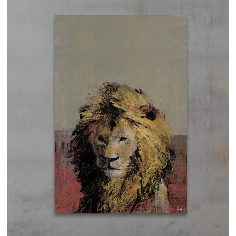 «Bonjour Lion», reproduction sur toile tendue, H 60 po x l 40po x P 1,5 po