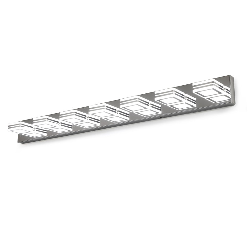 Éclairage de meuble-lavabo moderne à DEL, Chrome chrome, H 4,3 po x l 45,3 po x P 4,7 po, 7 lumières