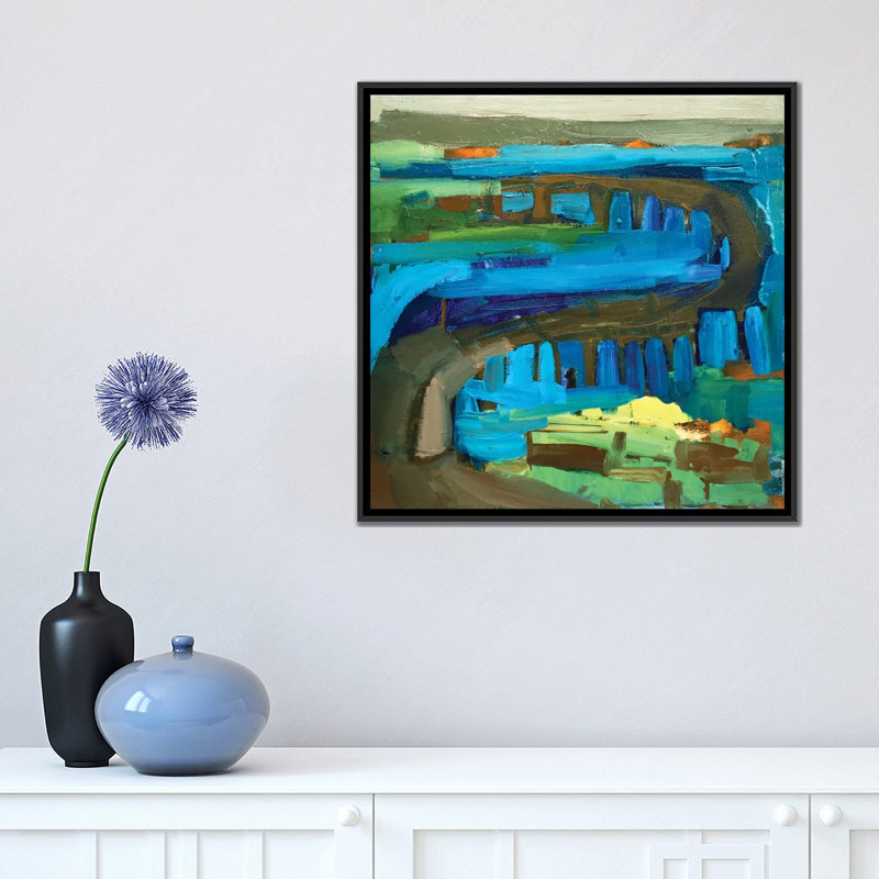 « bridge i », impression sur toile, H 18 po x l 18 po x P 1,5 po, Toile avec cadre noir, Pas de tapis