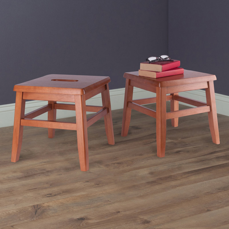 Mariani Solid Wood Accent Stool, Teak