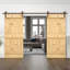 Porte de grange en bois massif lambrissé et métal-86645921-86645932