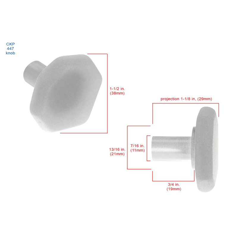 Sea 1 1/2" Diameter Round Knob, Sea Stone