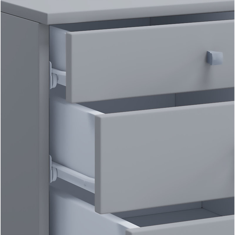 Rayiona 42cm Wide File Cabinet, Grey/Brown/Blue, 75cm H x 42cm W x 57cm D