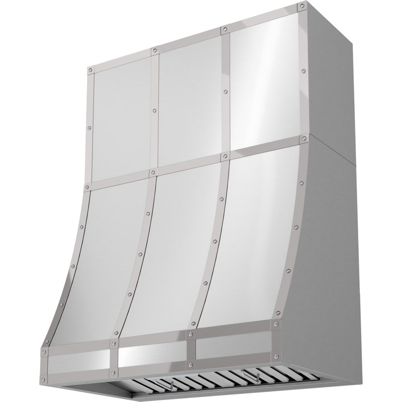 Couvercle de conduit Designer pour hotte murale personnalisée Zephyr Forte en acier inoxydable, H 18 po x l 36 po x P 14 po