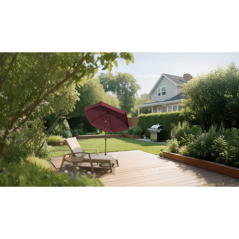 Parasol de marché 7,5 pi Home Garden, Bronze champagne, Bourgogne