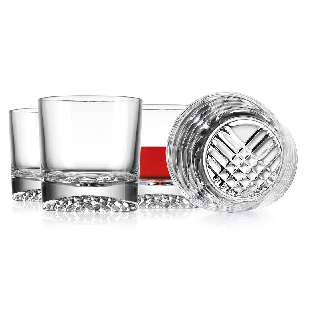Cross Hatch Double Old Fashion 10 oz (Set of 4) Godinger Silver Art Co