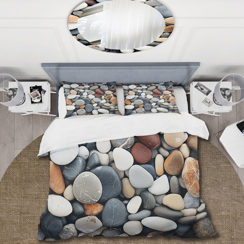 Ensemble de housse de couette Rock By The Beach - Coastal Minimalisme, Housse de couette pour très grand lit et 2 très 