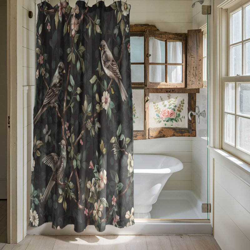 Dark Bloom - Premium Shower Curtain, 74"H x 71"W