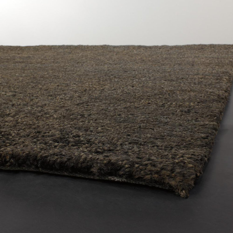 Tammi Authentic Hand-Woven Handmade Casual Rustic Ombre Effect Hand-Dyed Jute Area Rug, Rectangle 5' x 7'6", Black/Gray