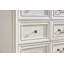 Commode 6 tiroirs, commode rétro deux tons avec colonnes en bois massif
