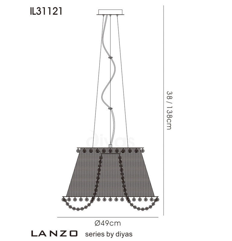 4 - Light Crystal Chandelier