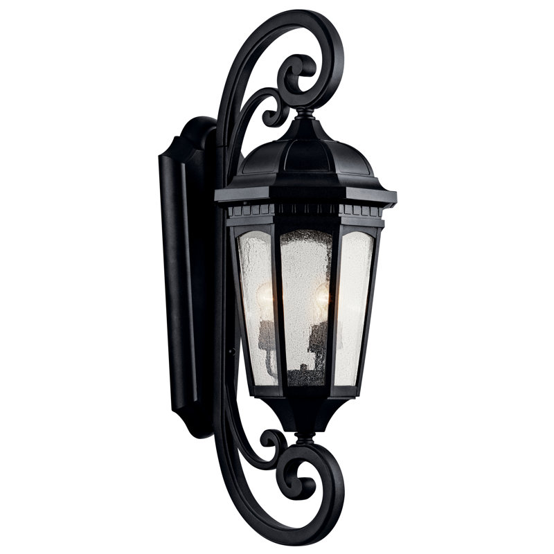 Lanterne murale d'extérieur 3 lumières Flinders, Noir texturé