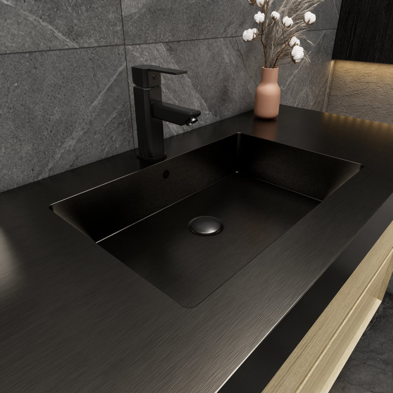 Golitz 48'' Single Bathroom Vanity with Stainless Steel Top, Teak