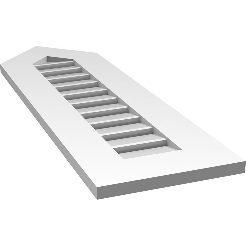 Ventilé à pignon en uréthane fonctionnel à hauteur de crête fonctionnelle 4/12, brun clair apprêté, 38" H x 12" W x 1" D