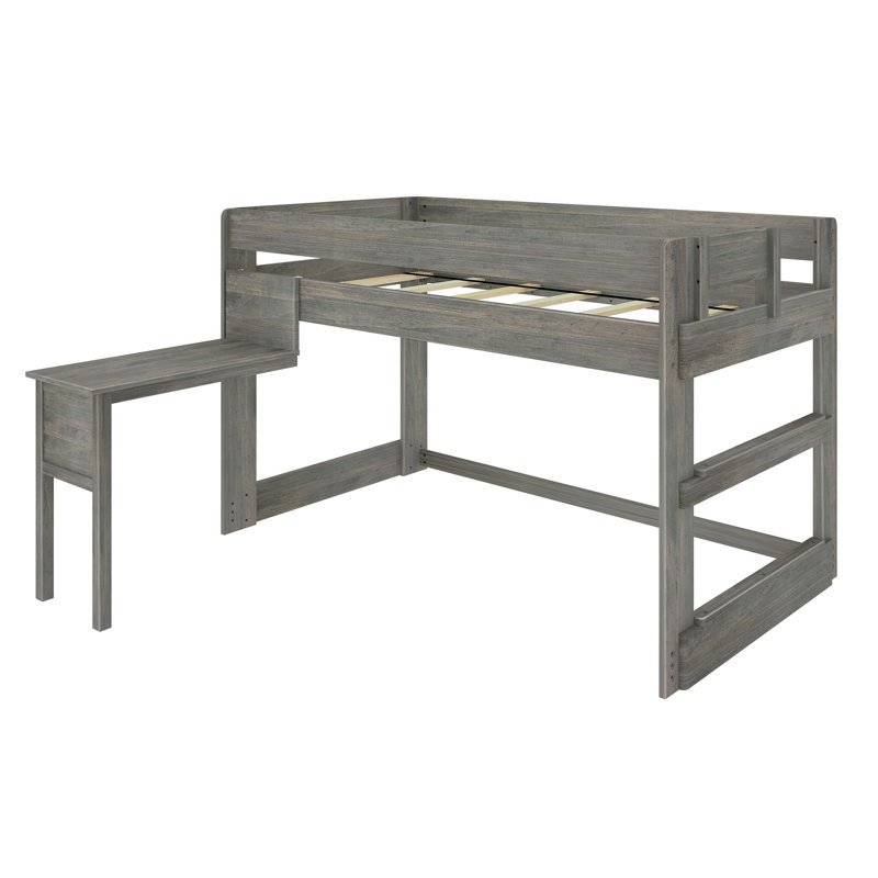 Lit mezzanine simple avec bureau Irma Kids, Driftwood