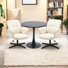Ensemble de salon de bureau 3 pièces - Fauteuils pivotants et table ronde pour la réception, la conférence ou le bureau personnel