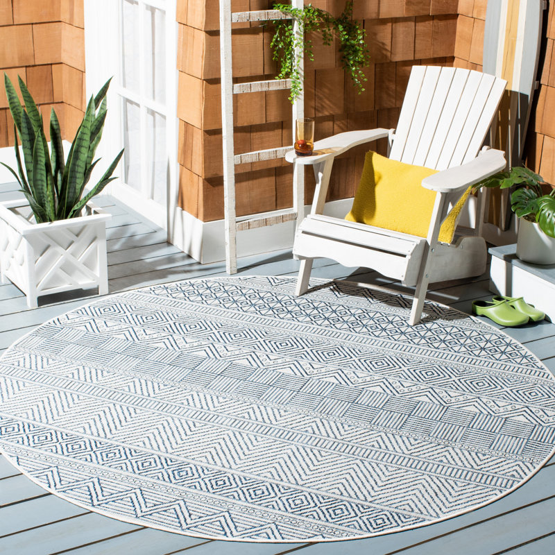 Seibold Performance Southwestern Indoor/Outdoor Area Rug, Round 5'3"